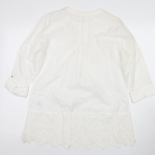 Marks and Spencer Women White Size 12 Cotton Dress