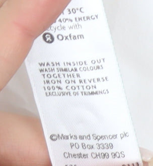 Marks and Spencer Women White Size 12 Cotton Dress