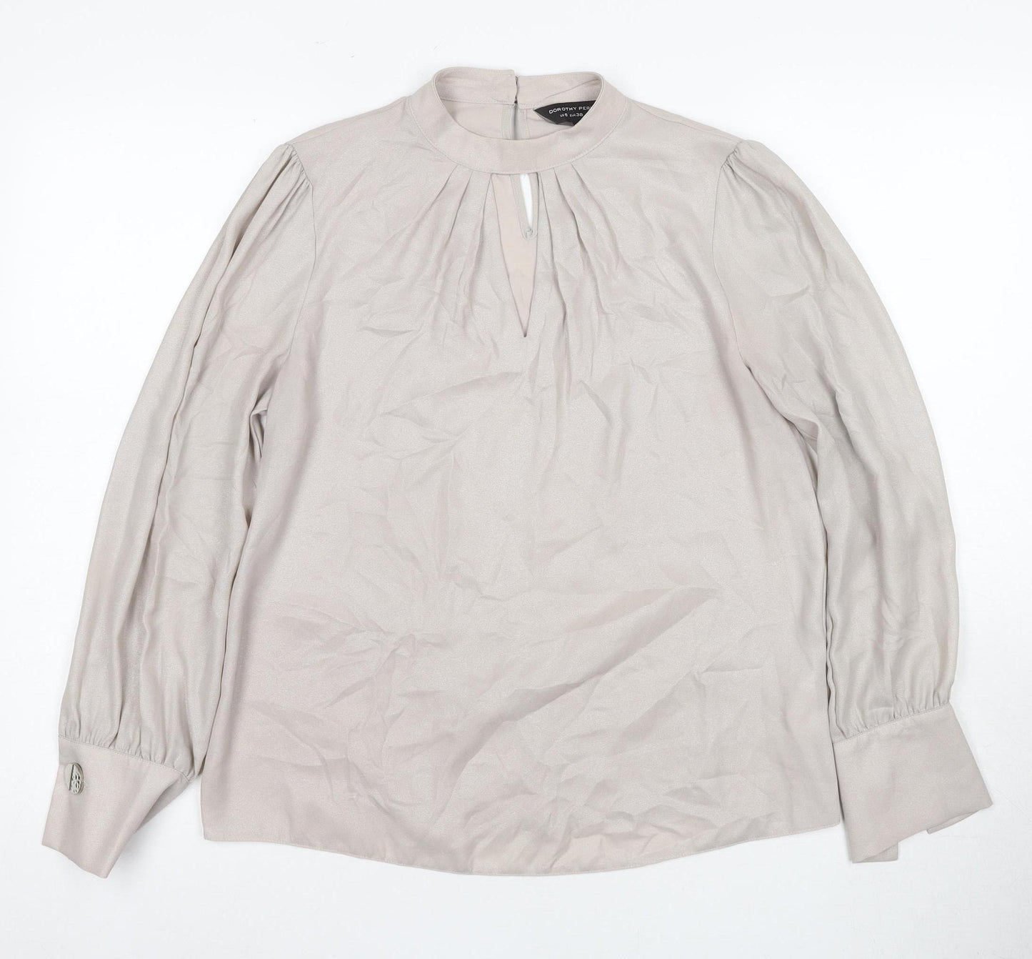 Dorothy Perkins Women's Beige Long Sleeve Blouse - Size 10
