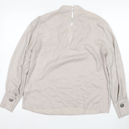 Dorothy Perkins Women's Beige Long Sleeve Blouse - Size 10