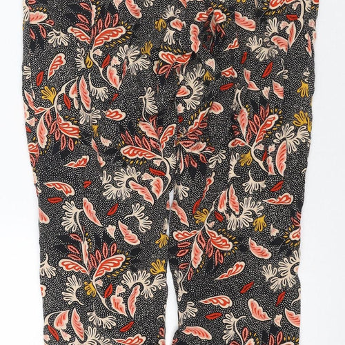 H&M Women's Multicoloured Floral Trousers Size 8