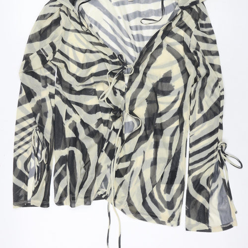 H&M Women's Multicoloured Wrap Blouse Size L