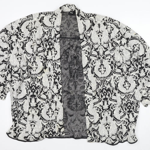 ASOS Women's Black White Floral Kimono Size 12