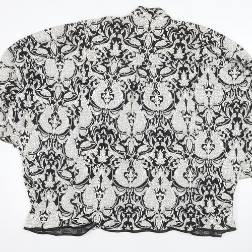 ASOS Women's Black White Floral Kimono Size 12