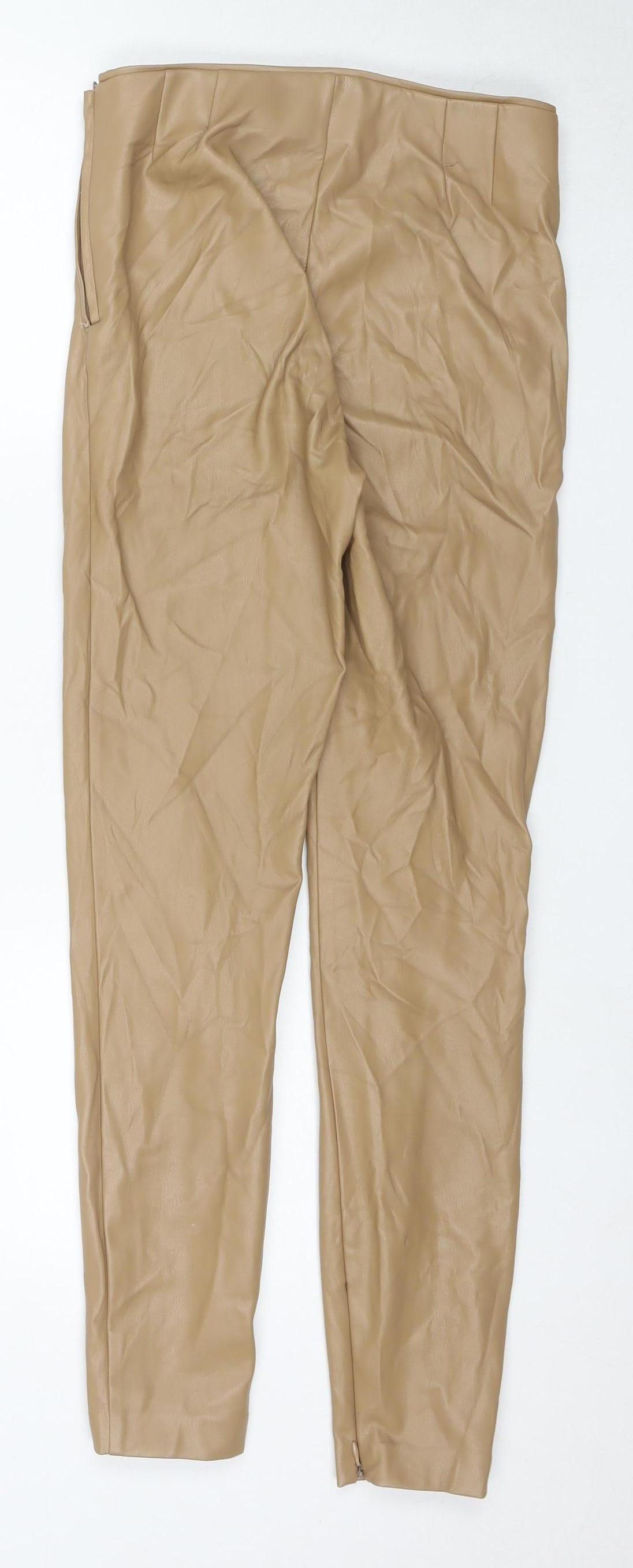 Zara Women's Beige Skinny Trousers Size 8