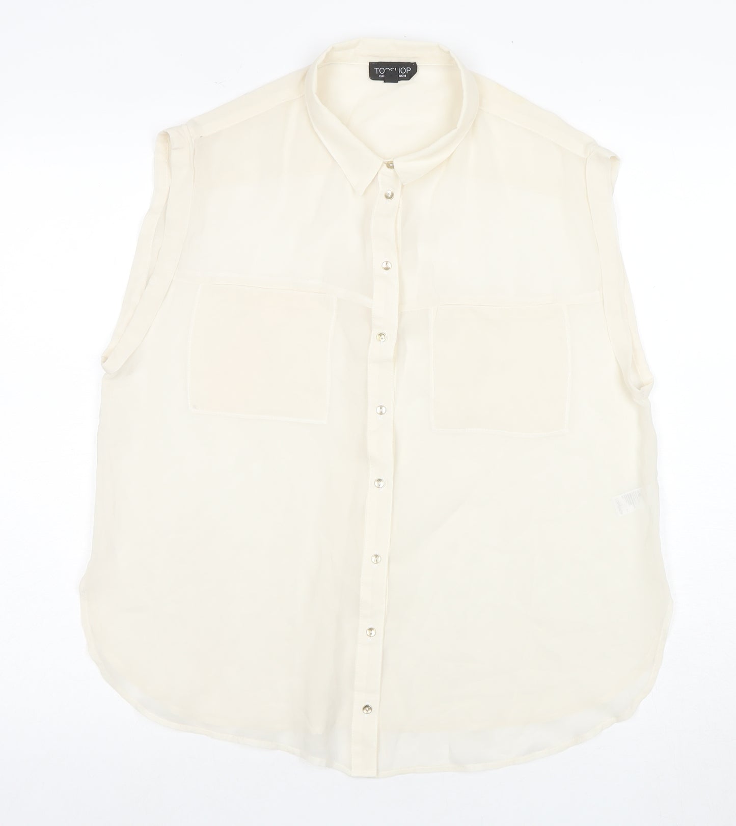 Topshop Women’s Ivory Sleeveless Button-Up Shirt