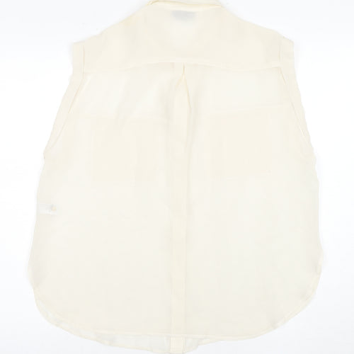 Topshop Women’s Ivory Sleeveless Button-Up Shirt
