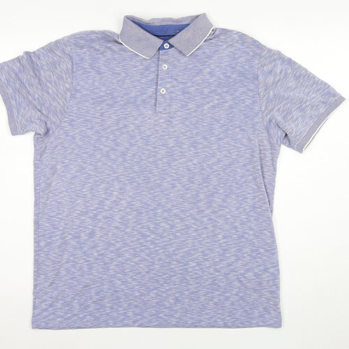 Marks and Spencer Men's Blue Medium Polo Shirt