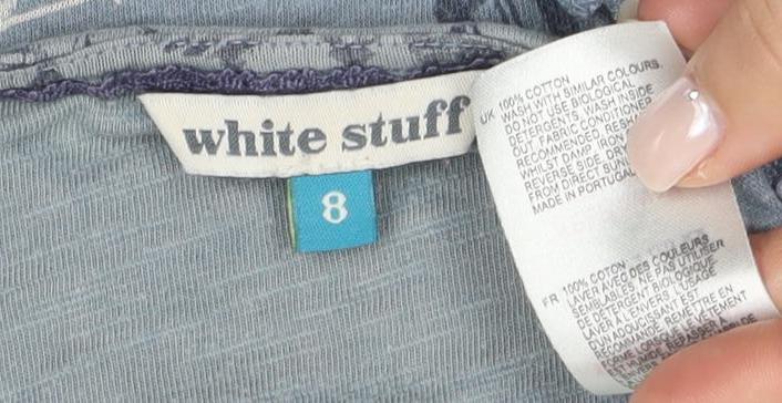 White Stuff Women's Blue A-Line Dress, Size 8