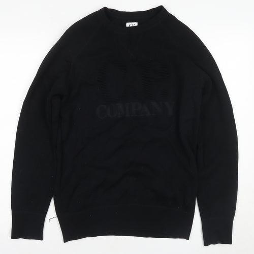 C.P. Company Men's Black Graphic Pullover Jumper M