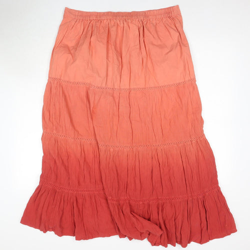 Evans Women's Red Cotton Peasant Skirt Size 18