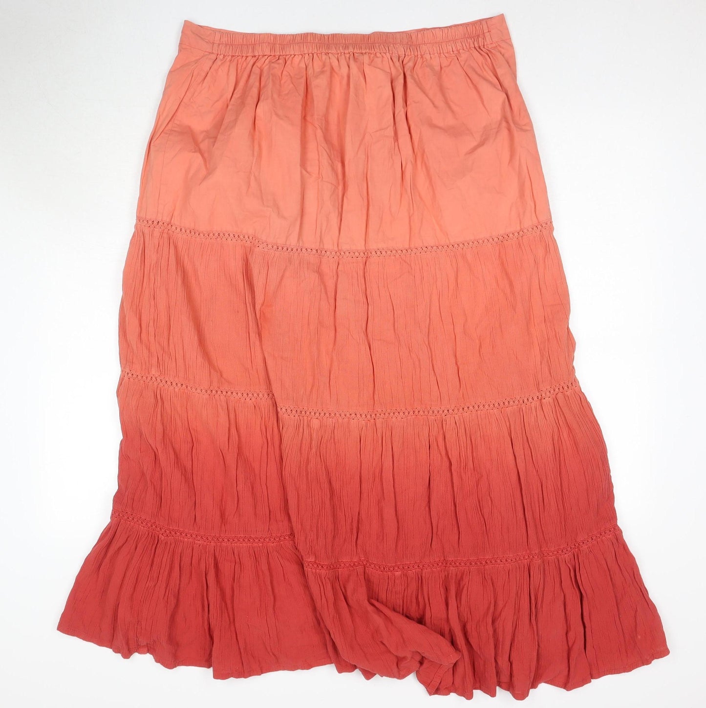 Evans Women's Red Cotton Peasant Skirt Size 18