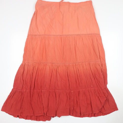 Evans Women's Red Cotton Peasant Skirt Size 18