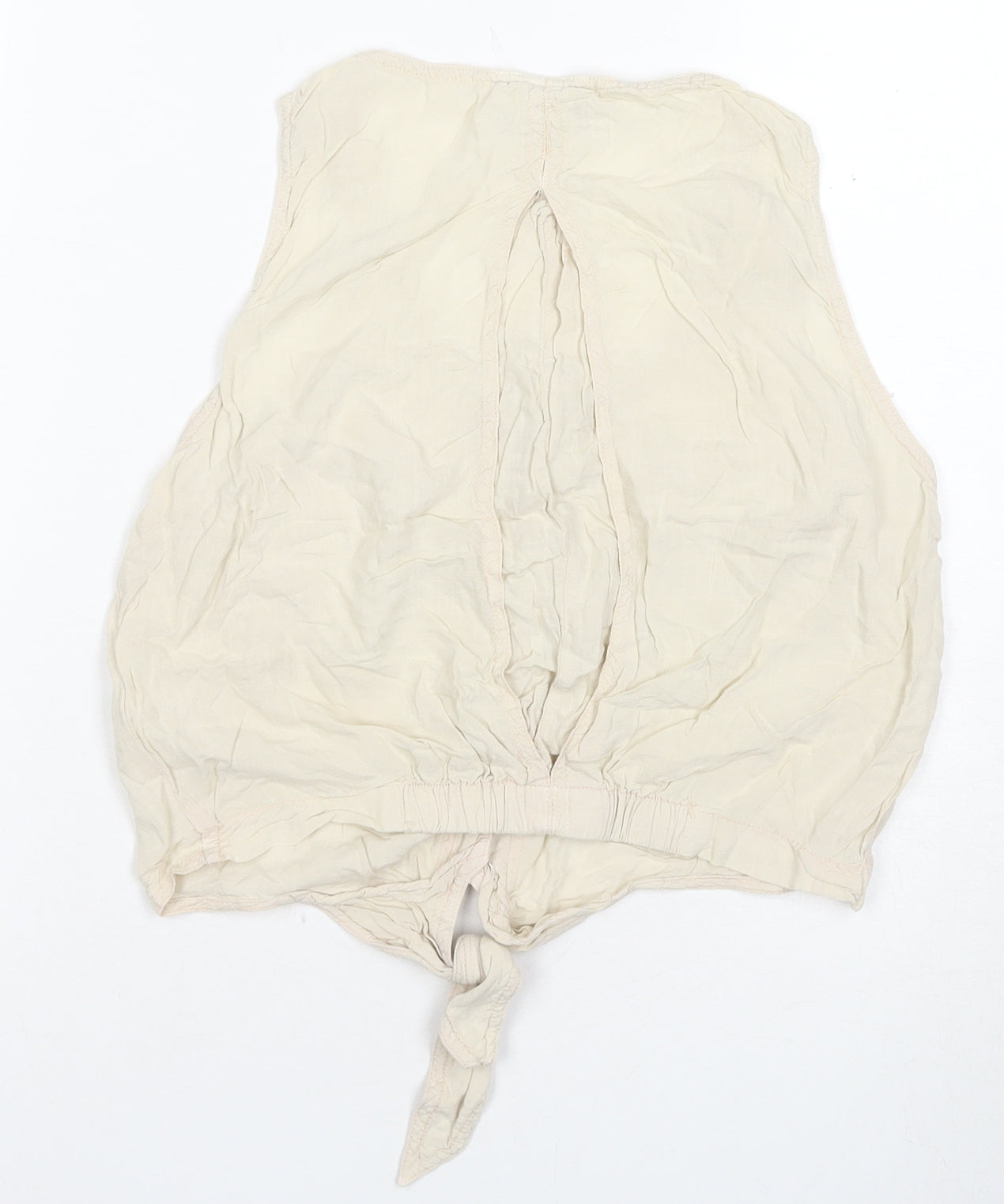 Topshop Beige Sleeveless Cropped Blouse - UK 8