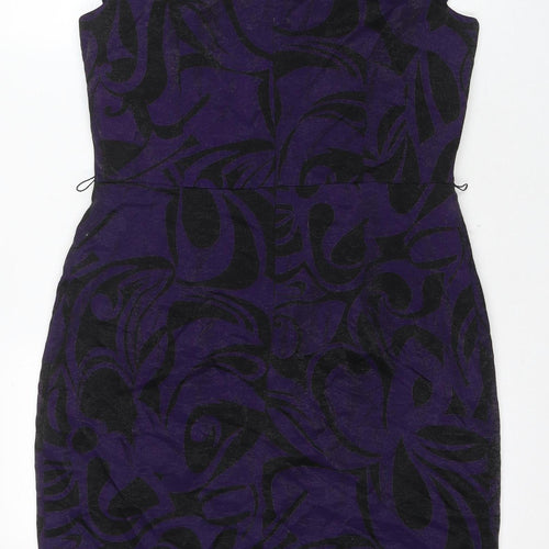 Per Una Women's Purple Floral Sheath Dress, Size 14