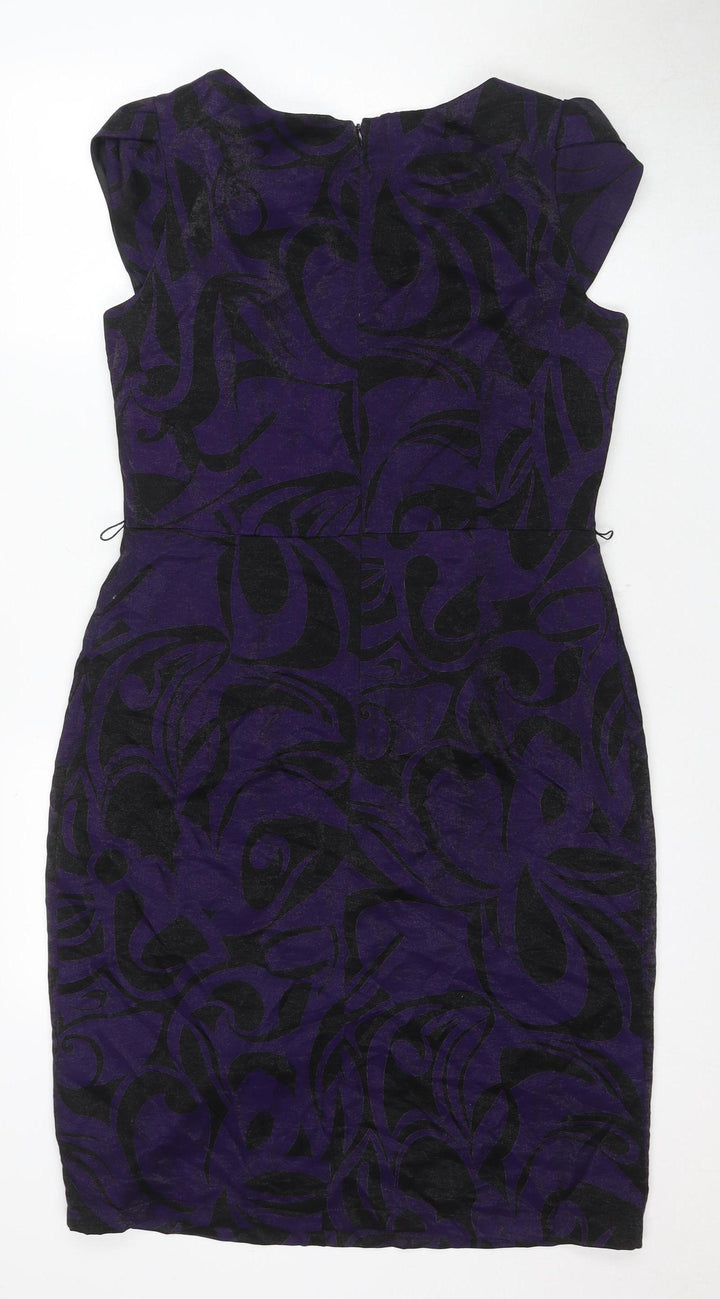 Per Una Women's Purple Floral Sheath Dress, Size 14