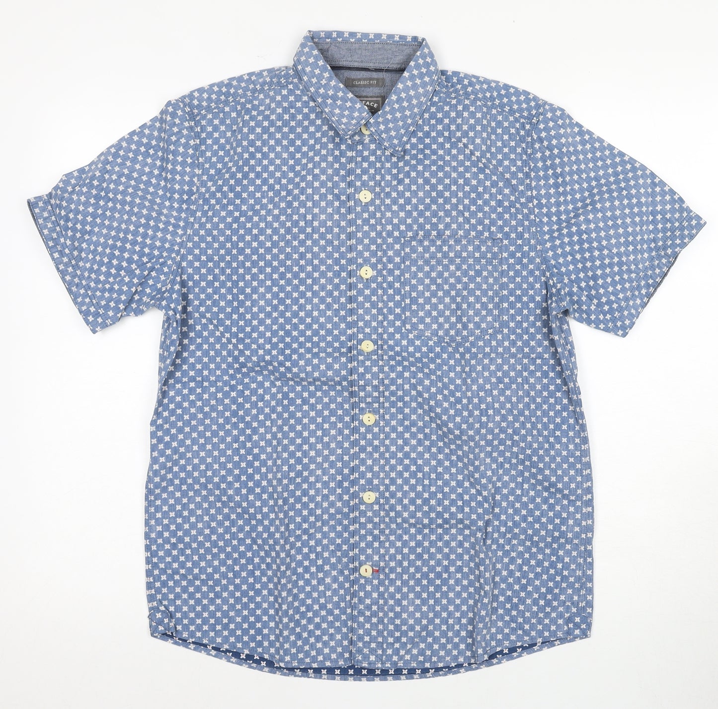 FatFace Men's Blue Floral Short Sleeve Shirt S