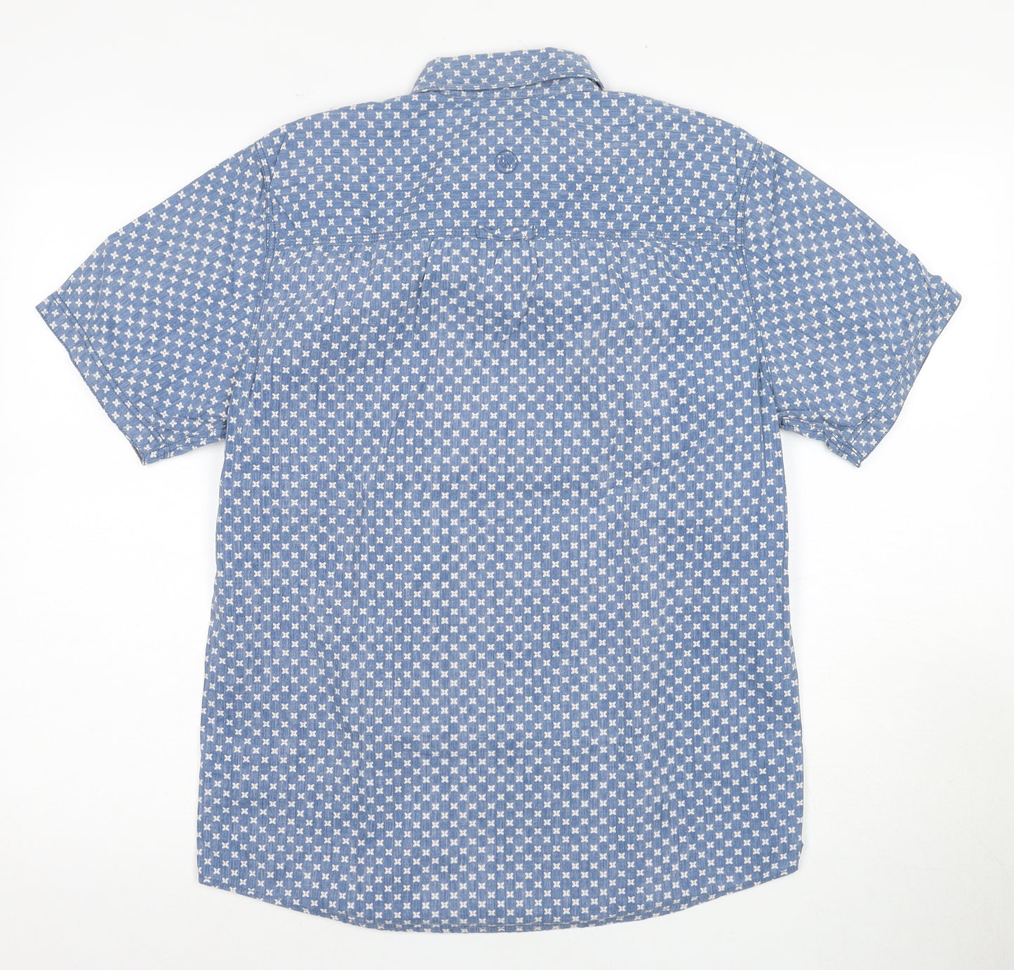 FatFace Men's Blue Floral Short Sleeve Shirt S