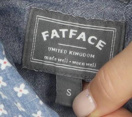 FatFace Men's Blue Floral Short Sleeve Shirt S