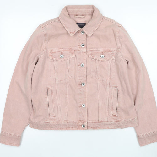 Marks and Spencer Pink Women's Denim Jacket, Size 14