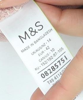 Marks and Spencer Pink Women's Denim Jacket, Size 14