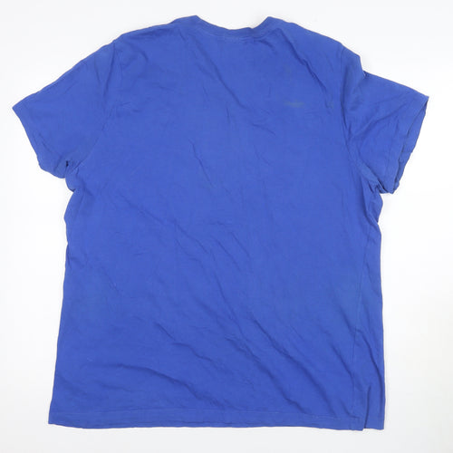 Nike Men's Blue XL Logo Cotton T-Shirt