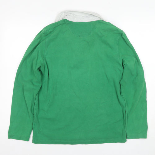 Authentic Irish Rugby Green Long Sleeve Polo Shirt M