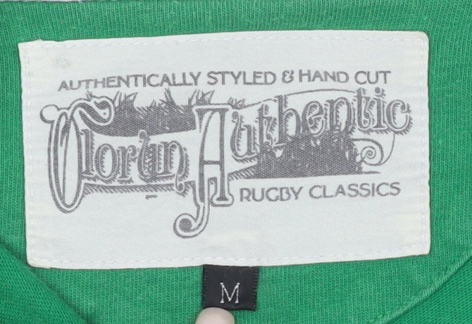 Authentic Irish Rugby Green Long Sleeve Polo Shirt M