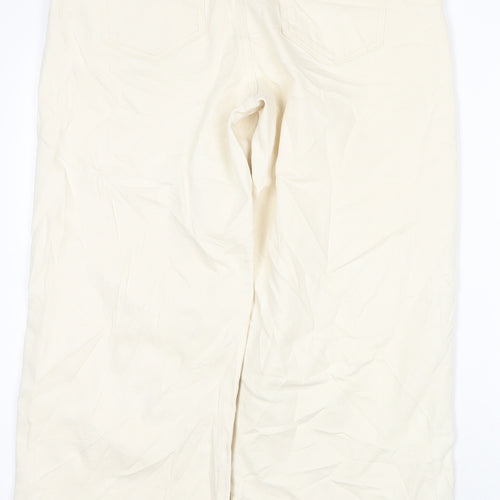 Marks and Spencer Women's Ivory Wide-Leg Jeans Size 14