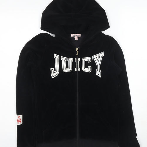 Juicy Couture Women's Black Full Zip Hoodie Size 16
