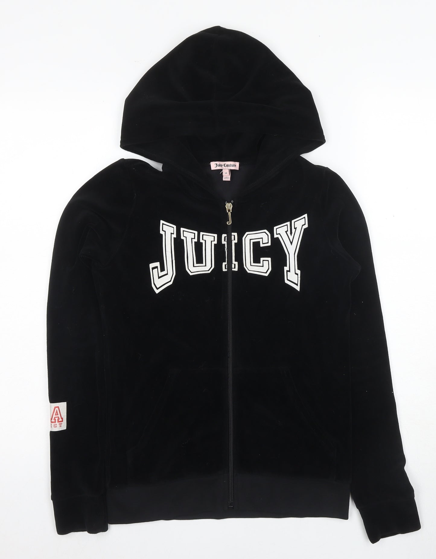 Juicy Couture Women's Black Full Zip Hoodie Size 16