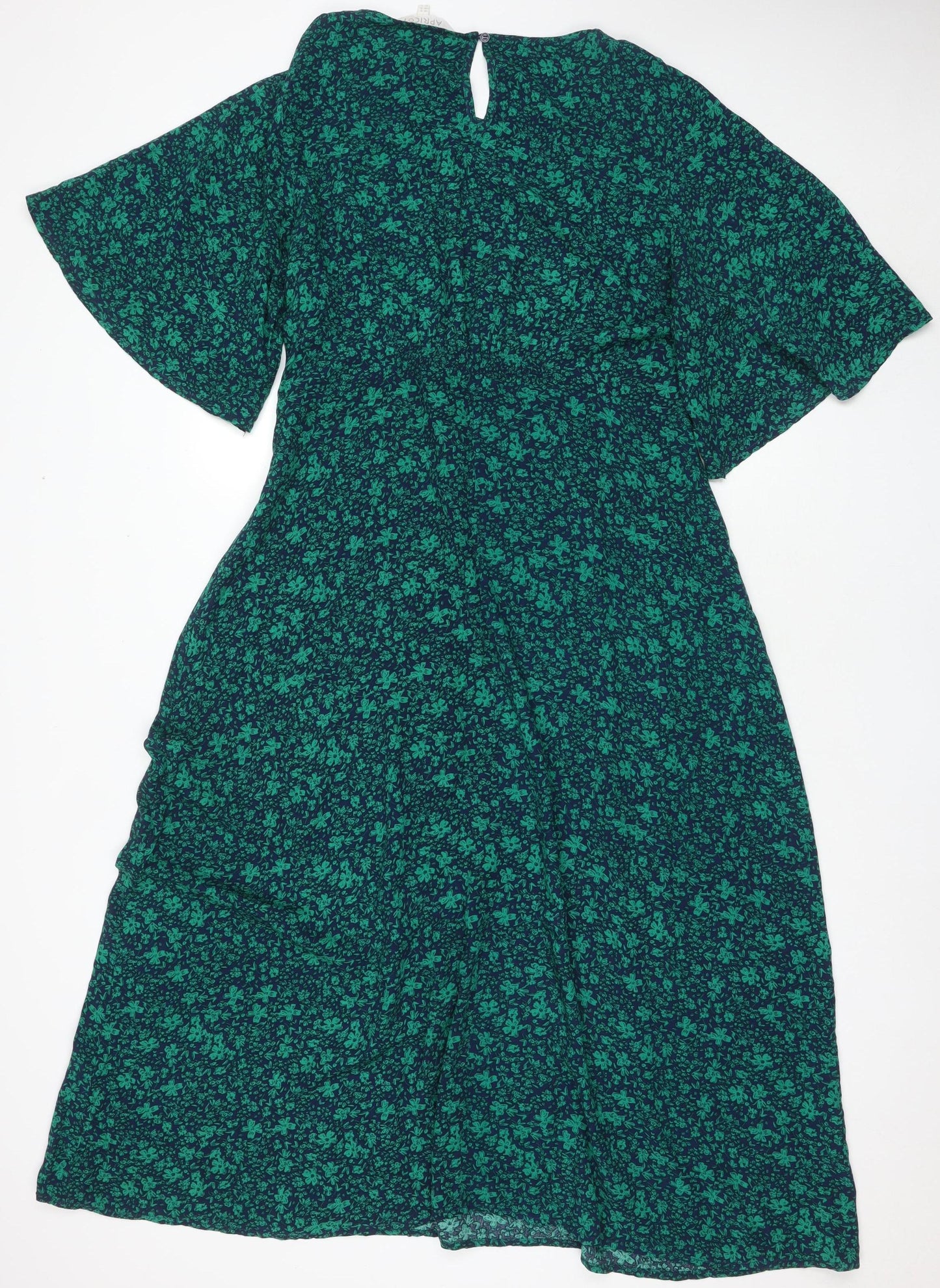 Apricot Women's Green Floral A-Line Midi Dress Size 16