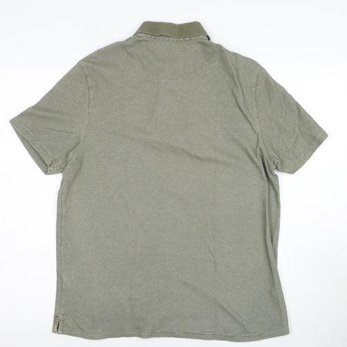 Marks and Spencer Men's Green Polo Shirt, Size M