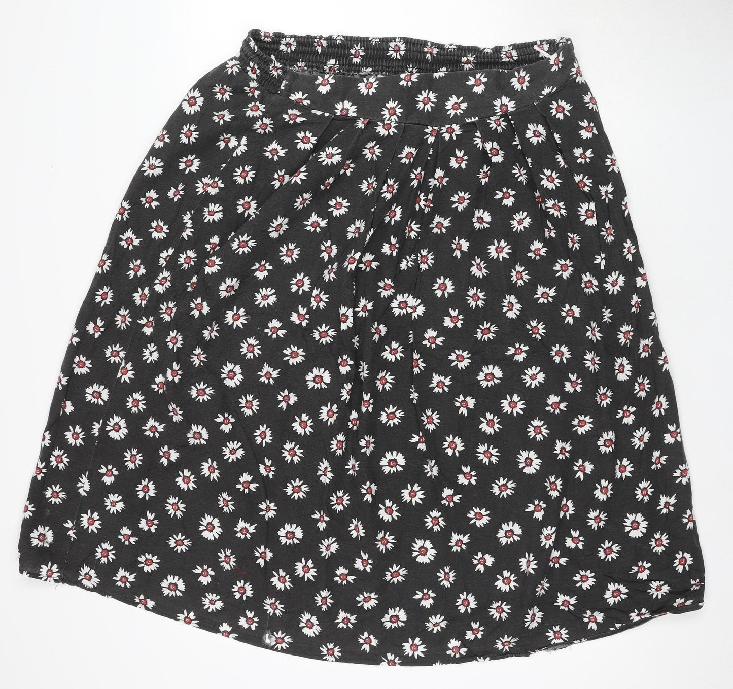 Amari Women's Black Floral A-Line Skirt Size 16