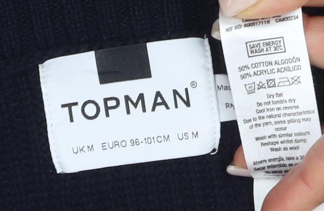 Topman Men's Black Medium Pullover Jumper