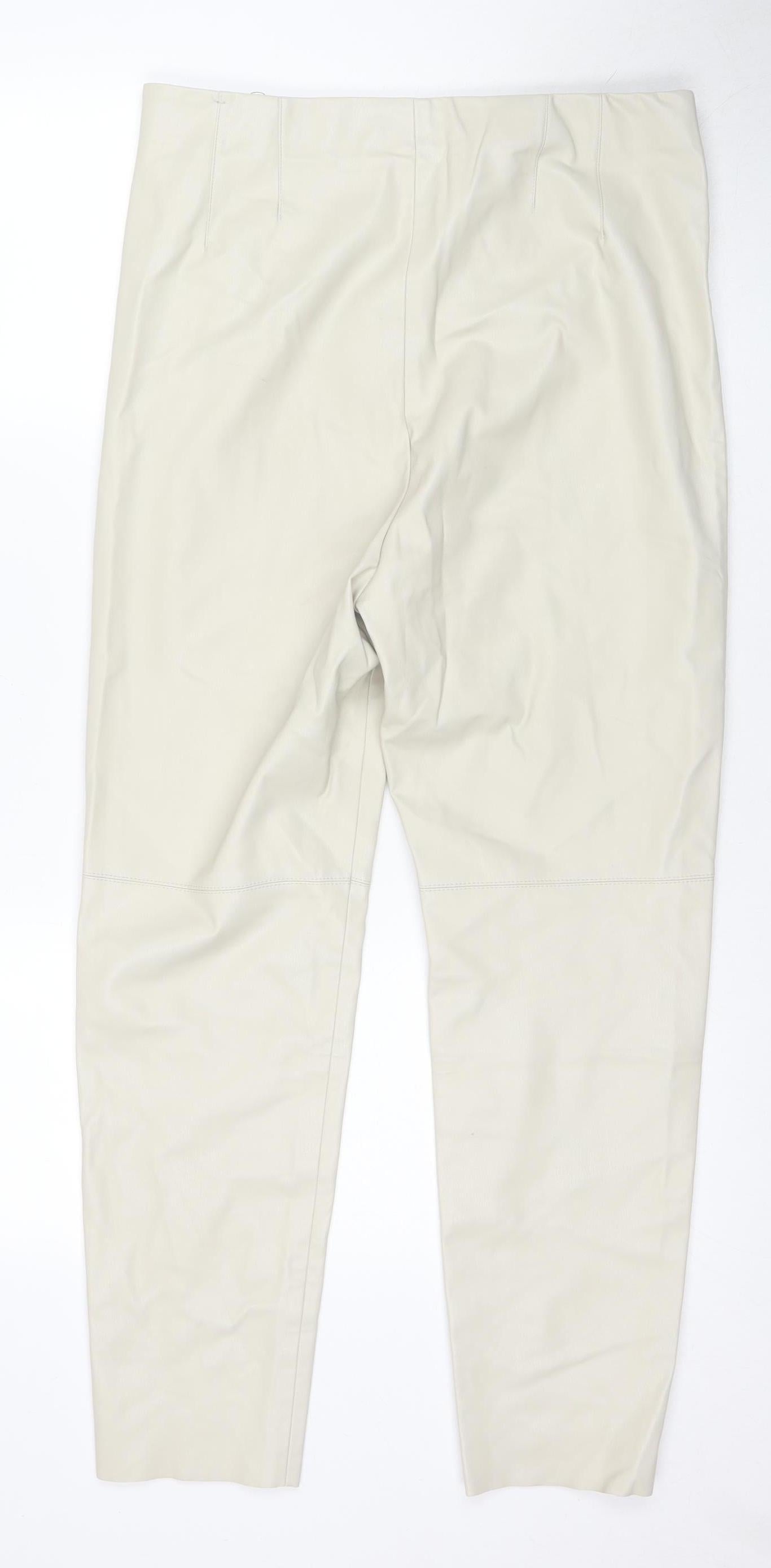 Zara Women's Ivory Straight Trousers XL