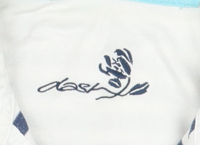 Dash Women's Blue Striped Polo Shirt Size 12