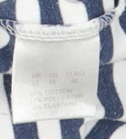 Dash Women's Blue Striped Polo Shirt Size 12