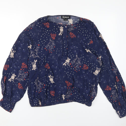 Rdalamal Women's Blue Floral Tunic Blouse Size 10