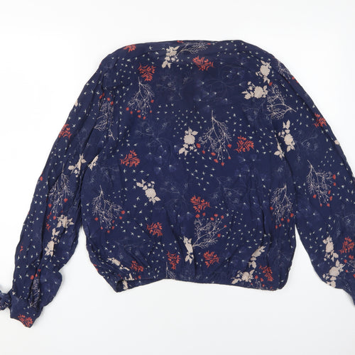 Rdalamal Women's Blue Floral Tunic Blouse Size 10