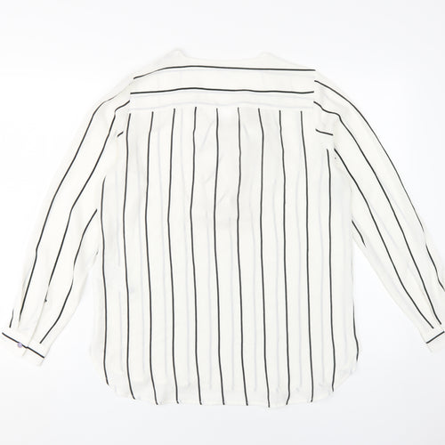 Jacqueline de Yong Women's White Striped Blouse Size 10