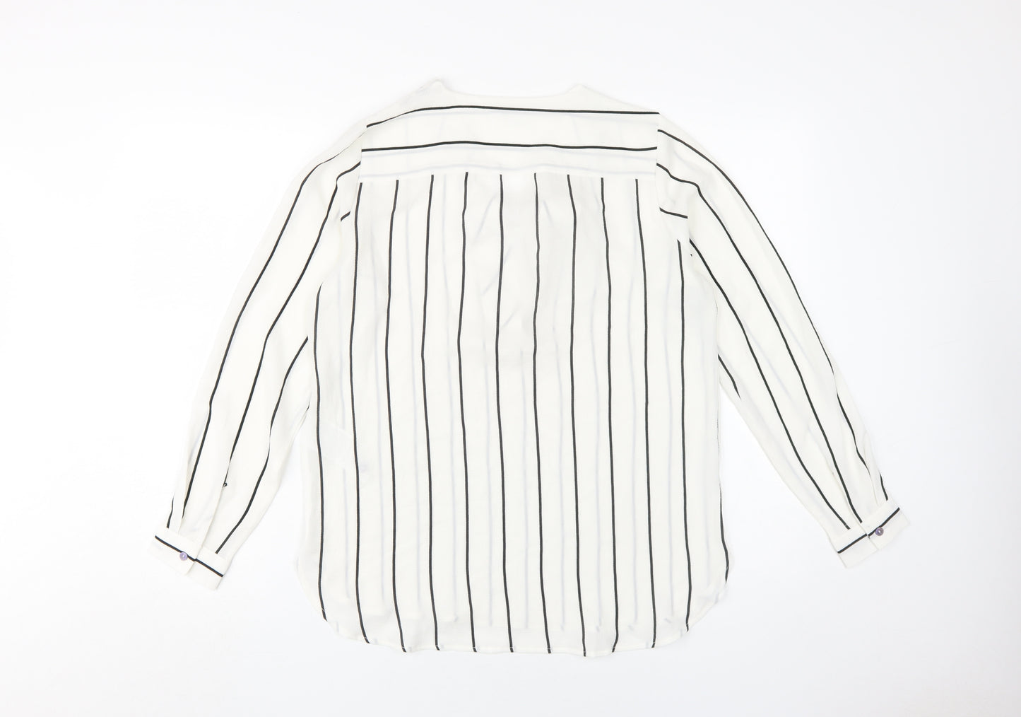 Jacqueline de Yong Women's White Striped Blouse Size 10