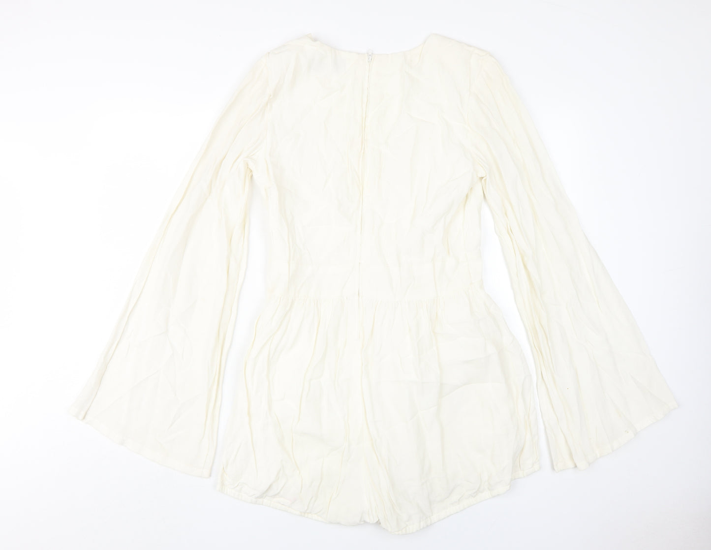 MINKPINK Women Ivory Playsuit L V-Neck Casual Spring