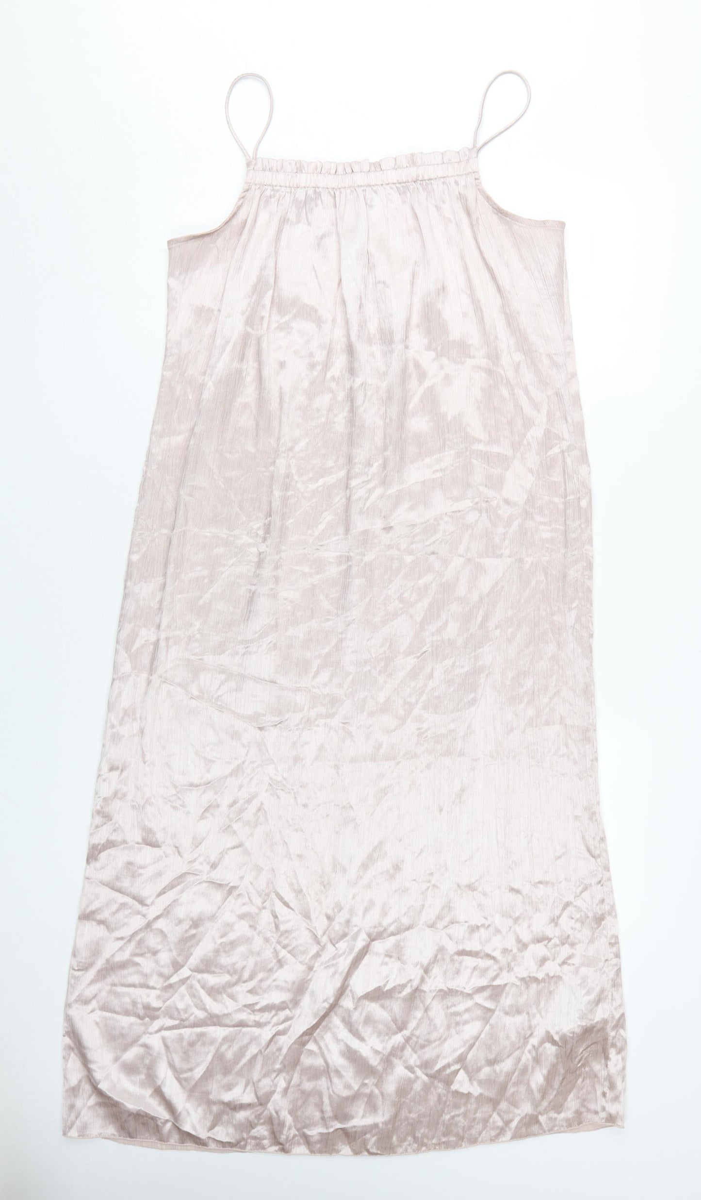 H&M Women's Pink Midi Slip Dress, Size 10