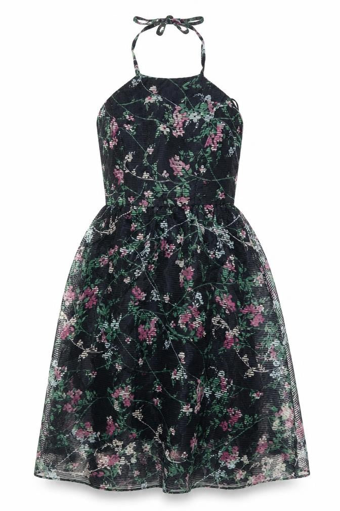 Front view of Marks & Spencer Women's Floral Halter Midi Dress