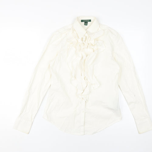 Lauren Ralph Lauren Women's Ivory Ruffle Button-Up Shirt