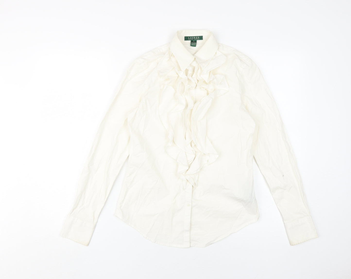 Lauren Ralph Lauren Women's Ivory Ruffle Button-Up Shirt