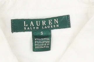 Lauren Ralph Lauren Women's Ivory Ruffle Button-Up Shirt