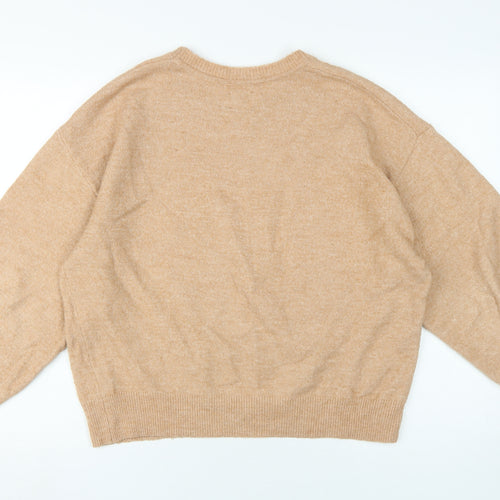 ASOS DESIGN Women Beige Crew Neck Pullover Jumper Size 10