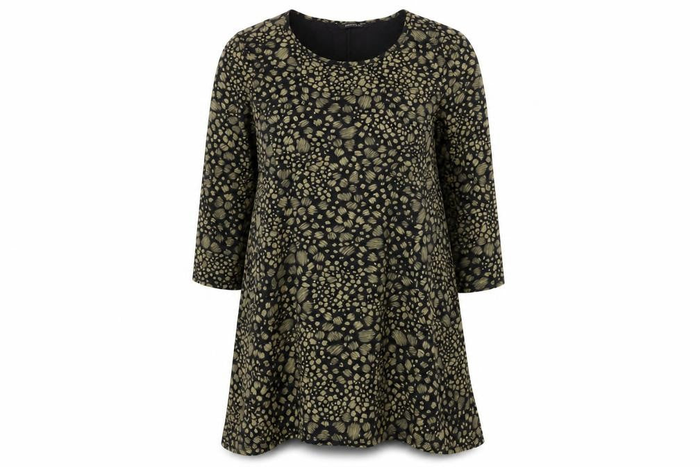 Roman Women's Black Animal Print Shift Dress Size 12